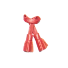 Red leather tassel