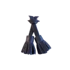 Navy blue leather tassel