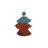 Blue and Brown Triple Pompons