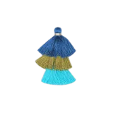 Blue and Green Triple Pompons