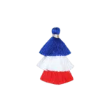 French Flag Triple Pompons
