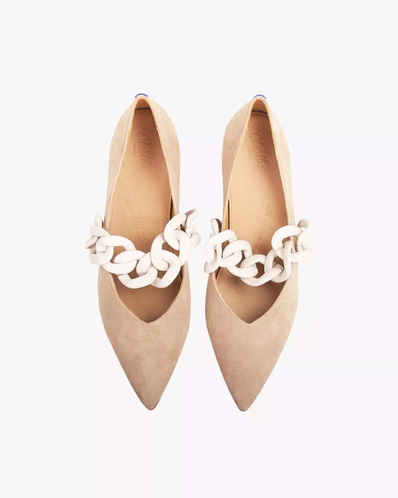 Chatelles◆Amedee Chain チェーンフラットシューズ[Sand Suede] Amédée Chain Sand Suede pour femme