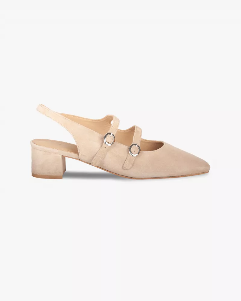 Sand suede babies slingback slippers