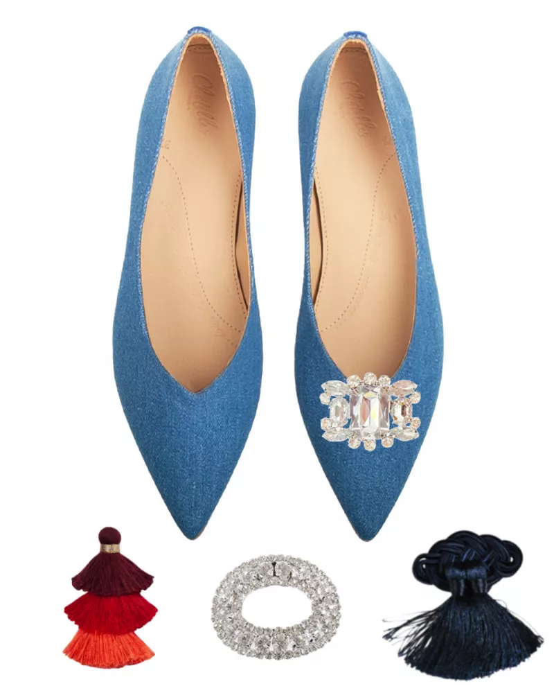 Dark Denim pointy slippers