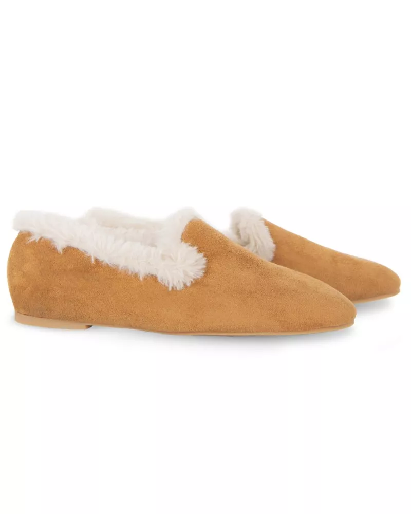 Camel Indoor slippers fur effect