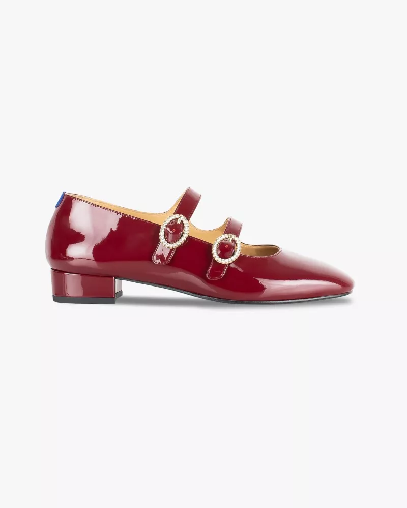 Burgundy varnished leather Babies