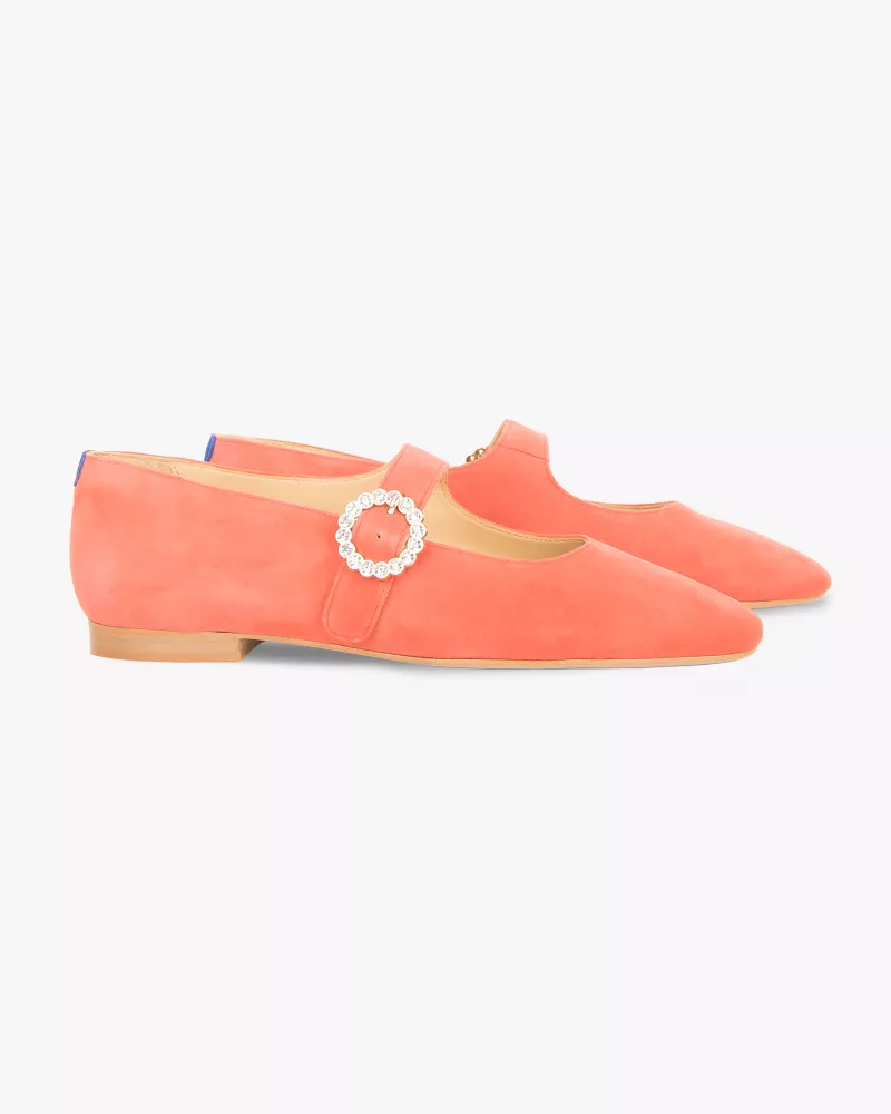 Babies in coral suede