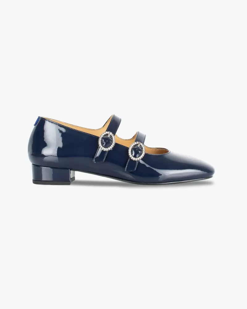 Navy varnished leather Babies