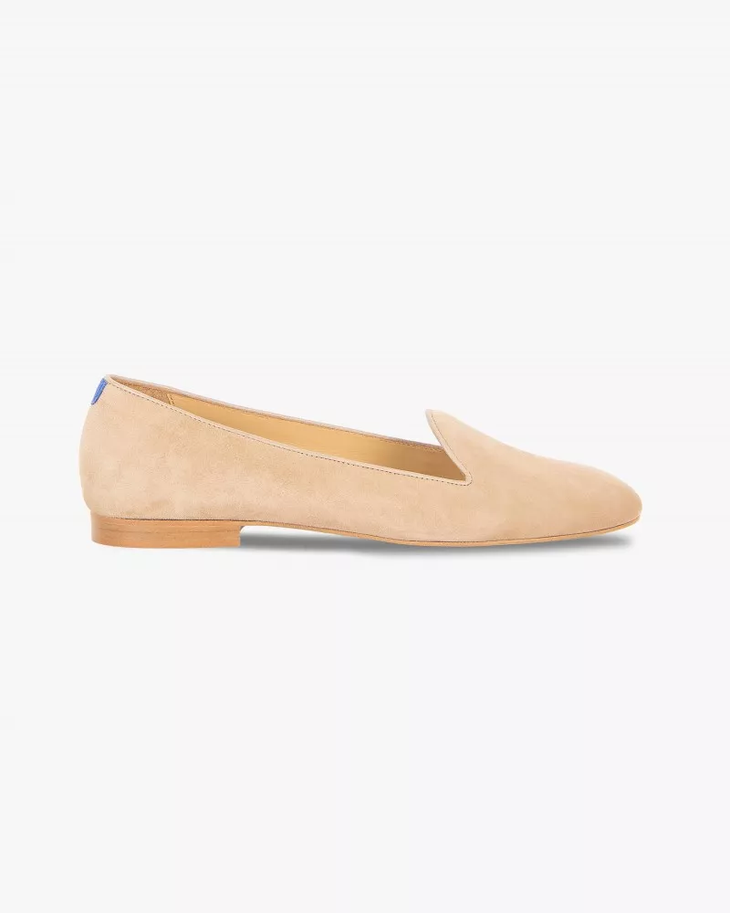 Beige suede slippers