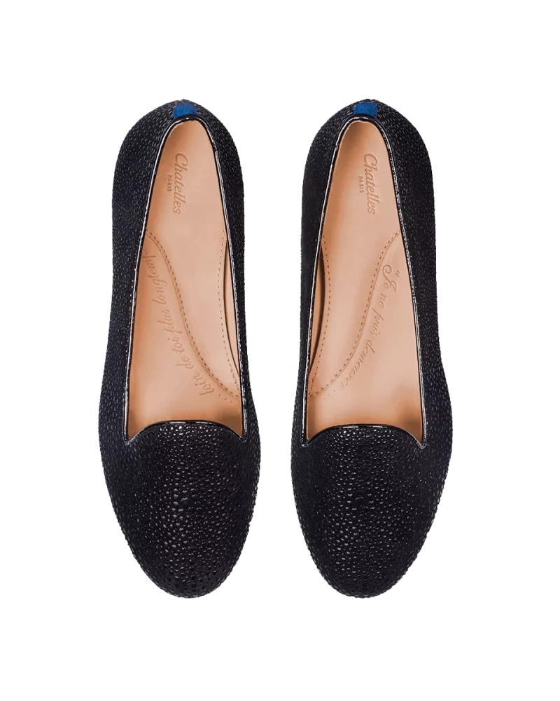 Shagreen suede slippers