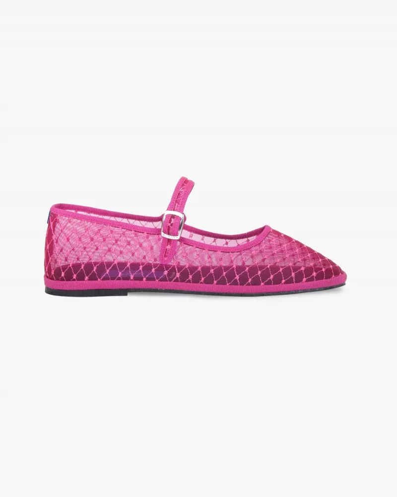 Furlanes Mary Janes in Fuchsia mesh
entirely made by hand in Italy (Venice/Friuli)
