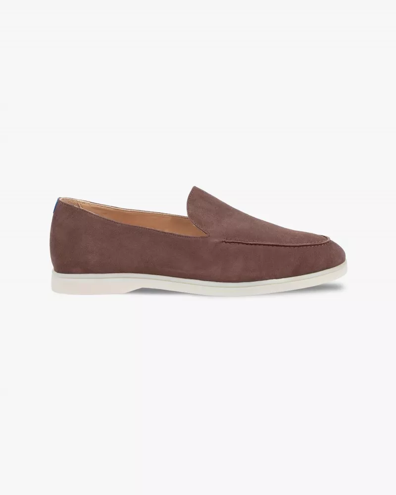 Men brown suede mocassins
