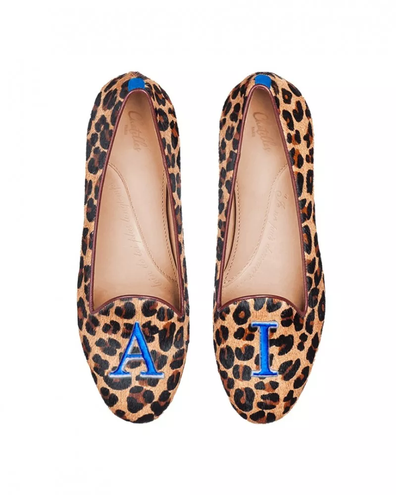 Jungle leopard print fur slippers