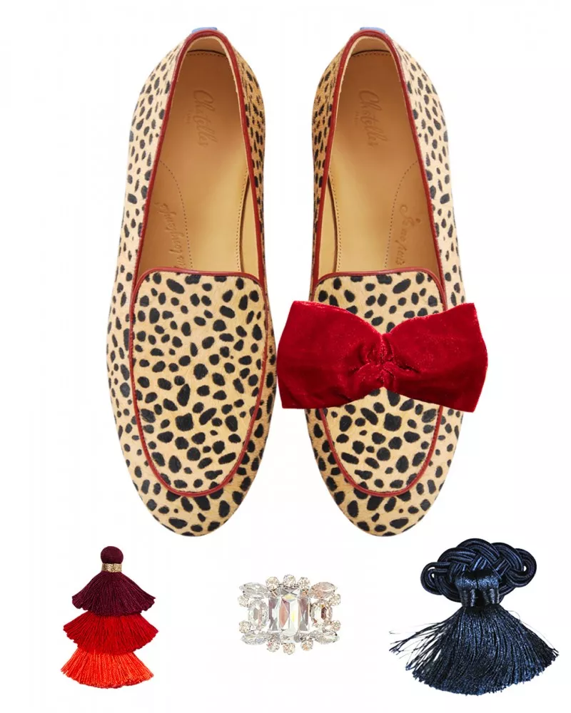 Cheetah print fur mocassins