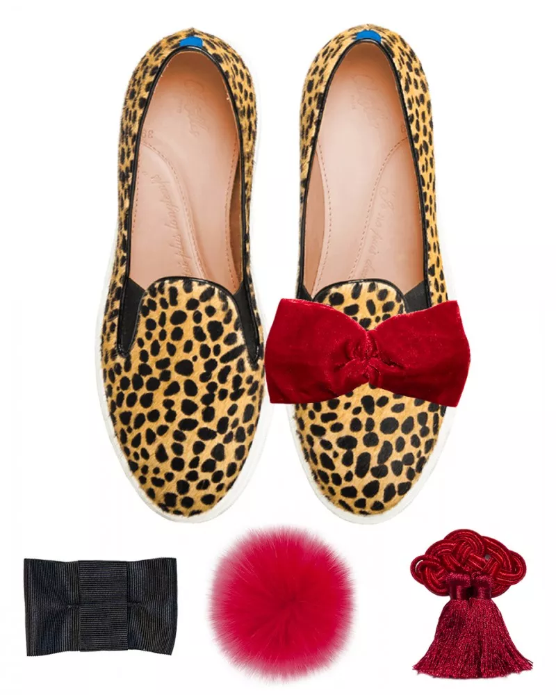 Savannah cheetah print fur slip-ons
