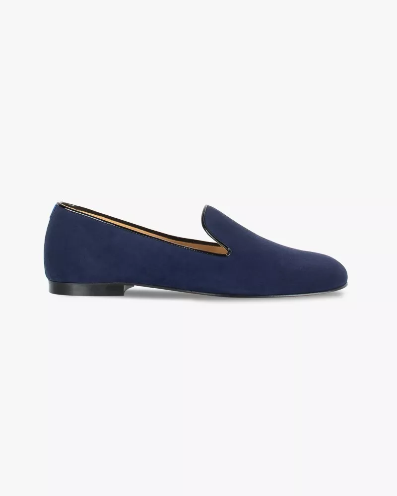 Navy suede slippers