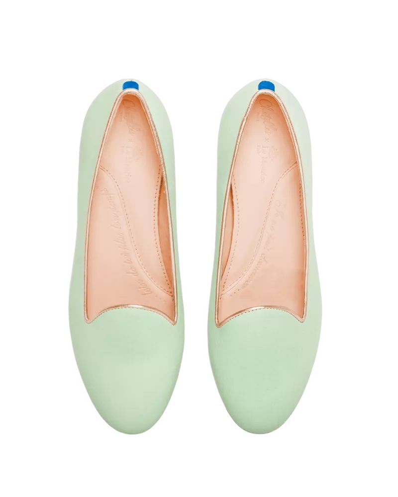 Green Meurice leather slippers