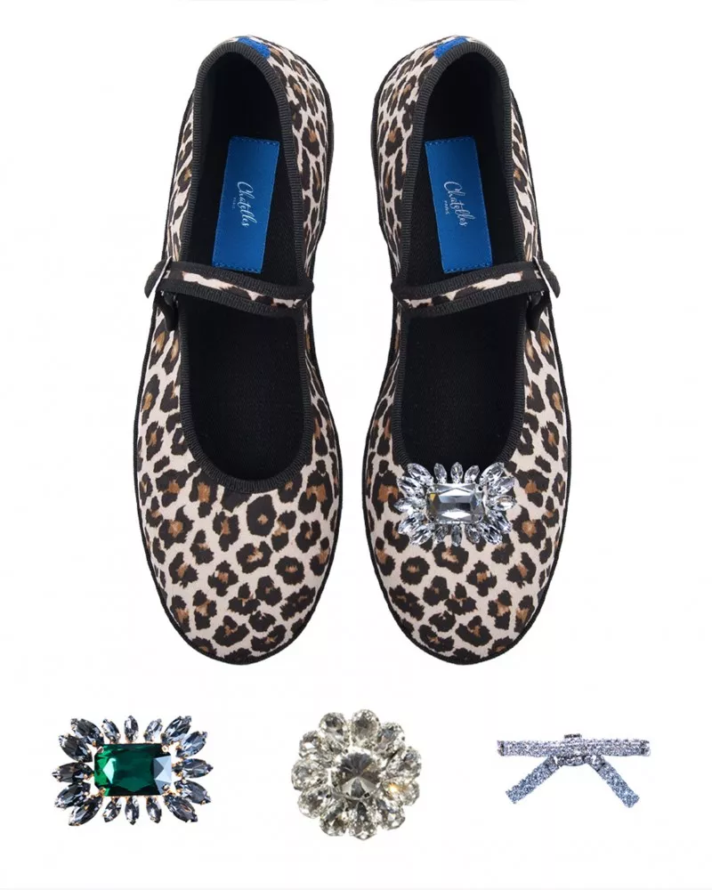 Furlanes Mary Janes in leopard print with black trim
entirely made by hand in Italy (Venice/Friuli)