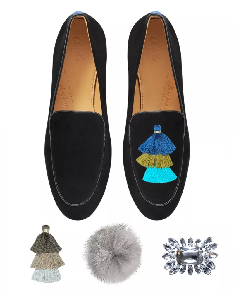 Midnight black suede mocassins