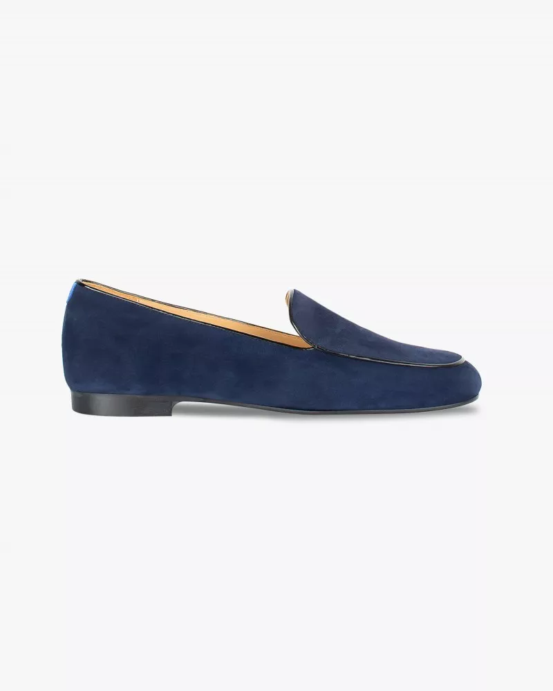 Navy blue suede mocassins