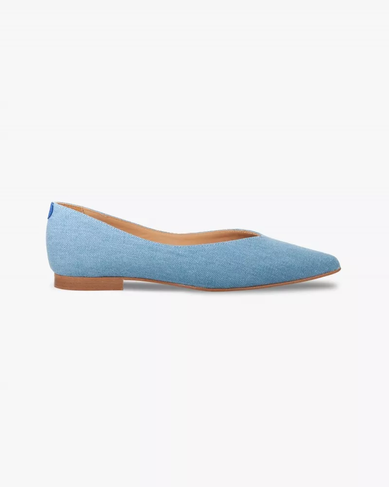 Light Denim pointy slippers