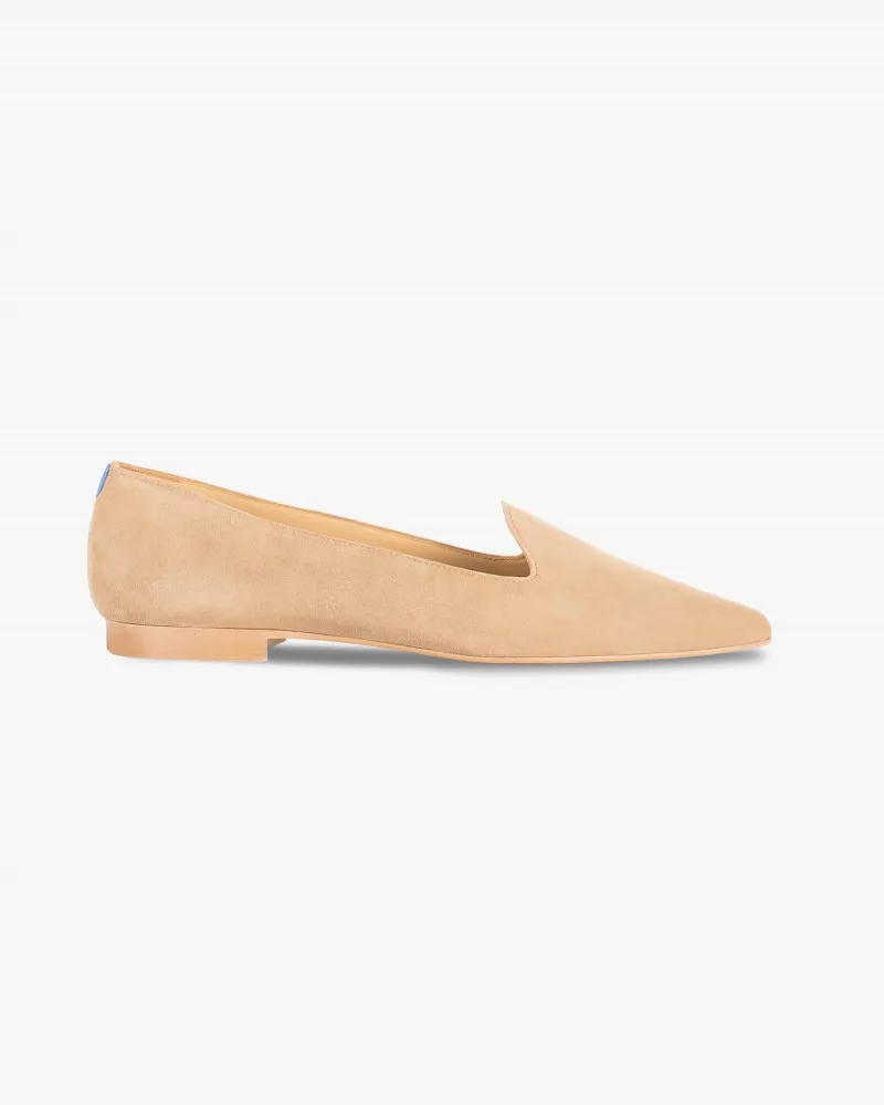 Sand suede pointy slippers with 3 interchangeable accessories of your choice included