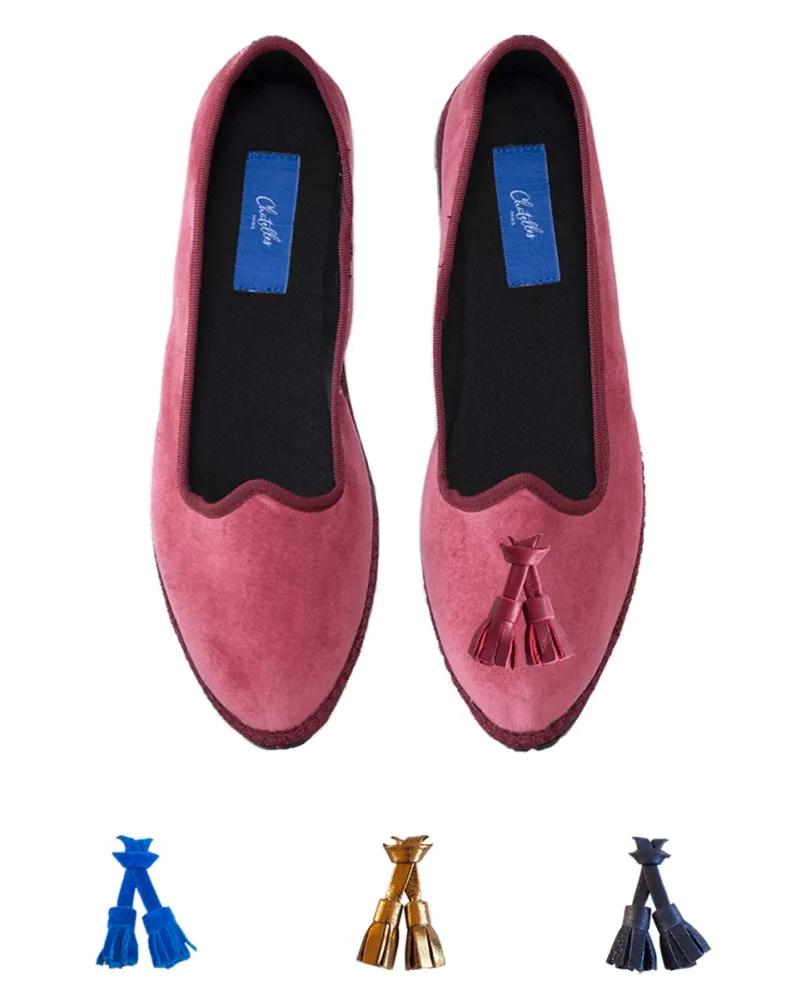 Vintage pink velvet and trimming
entirely made by hand in Italy (Venice/Friuli)