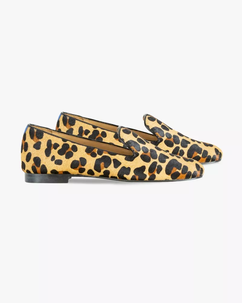 Jungle leopard print fur slippers
