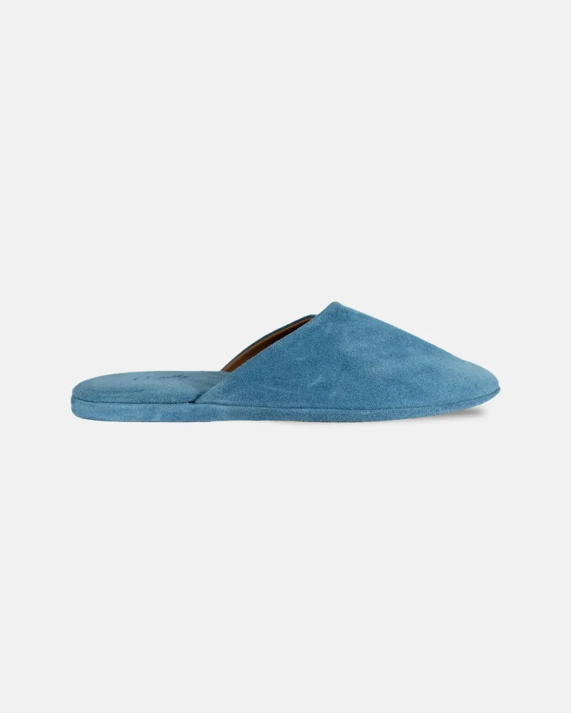 Indoor slippers in Blue Daim with case
