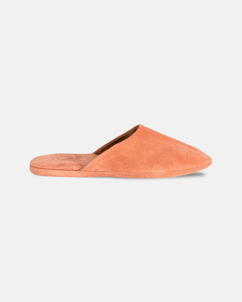 Indoor slippers in Pink Daim with case