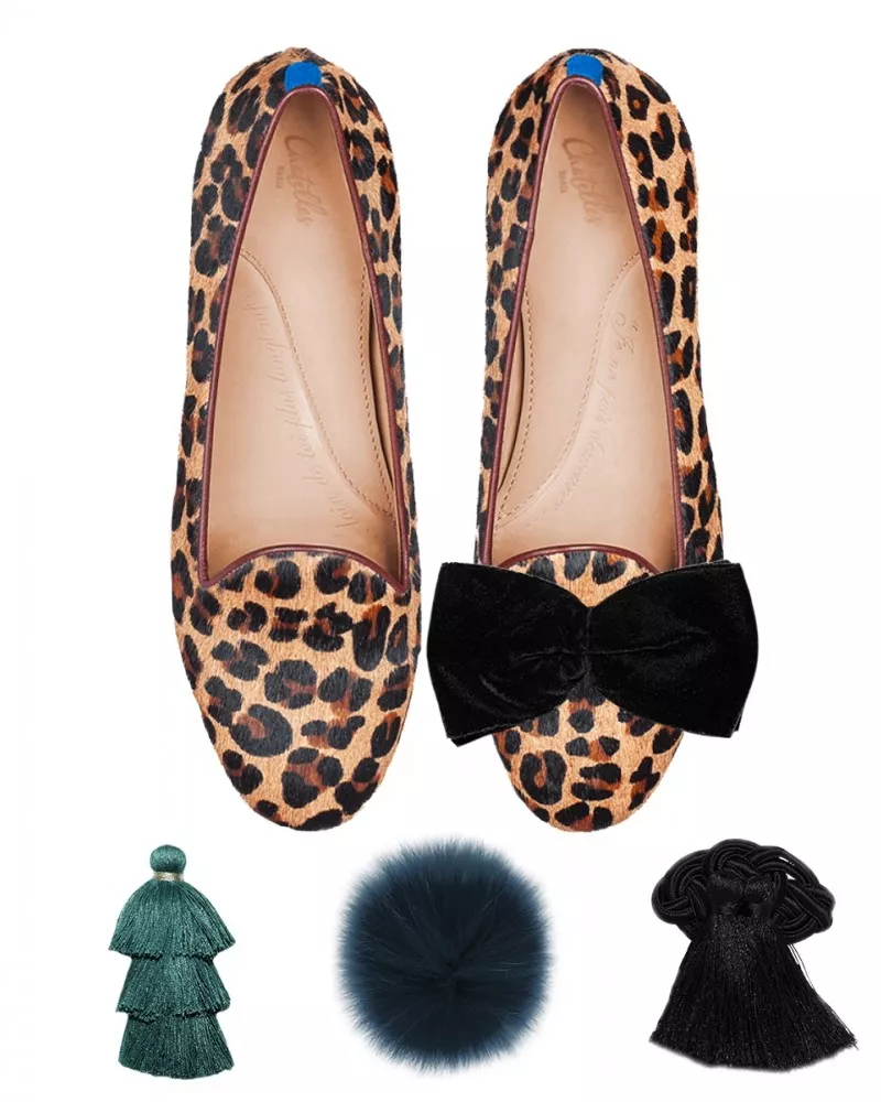 Jungle leopard print fur slippers