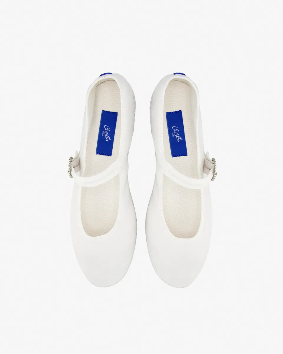 Mary Janes Furlanes in White velvet
entirely made by hand in Italy (Venice/Friuli)