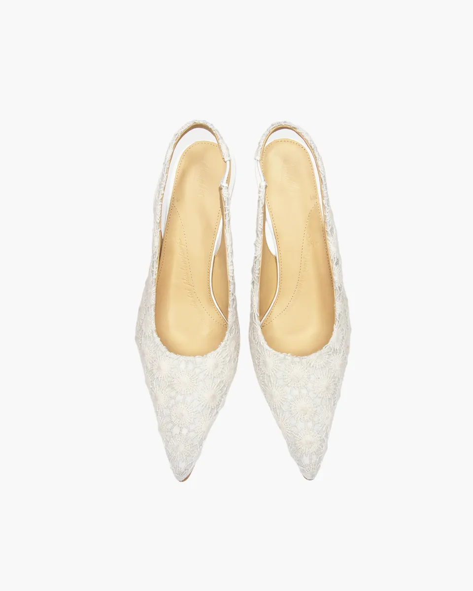 White Lace stilettos