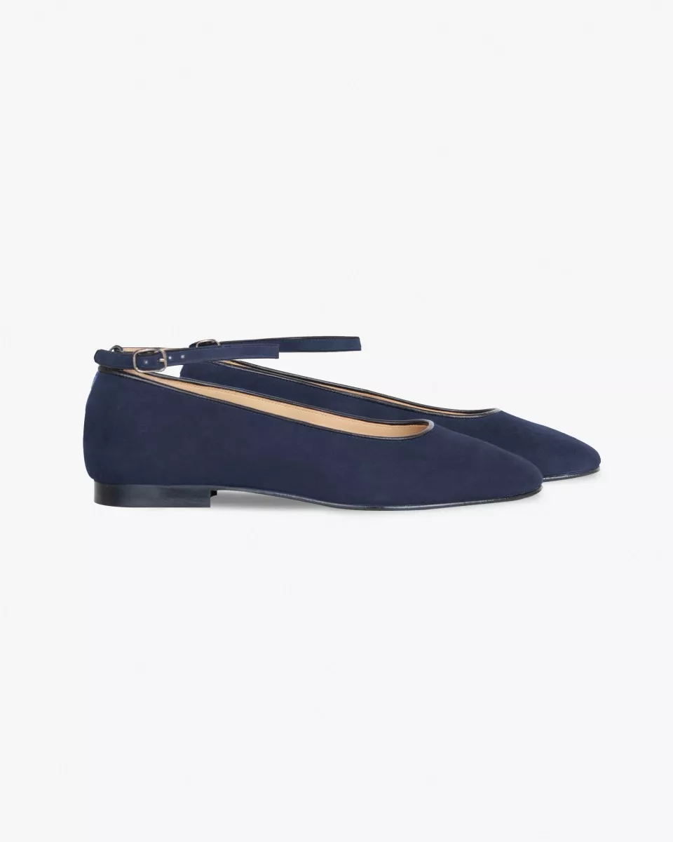 Slippers Babies in Navy suede