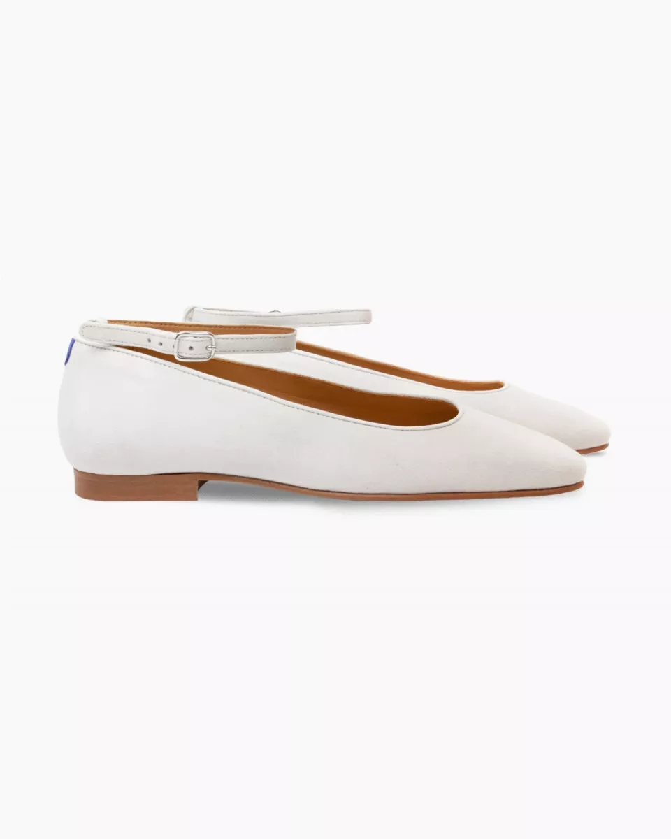 Slippers Babies in White suede