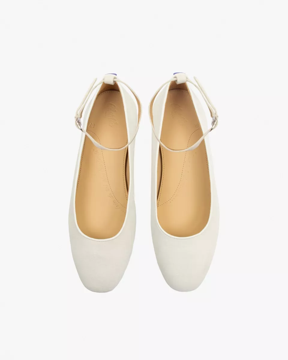 Slippers Babies in White suede