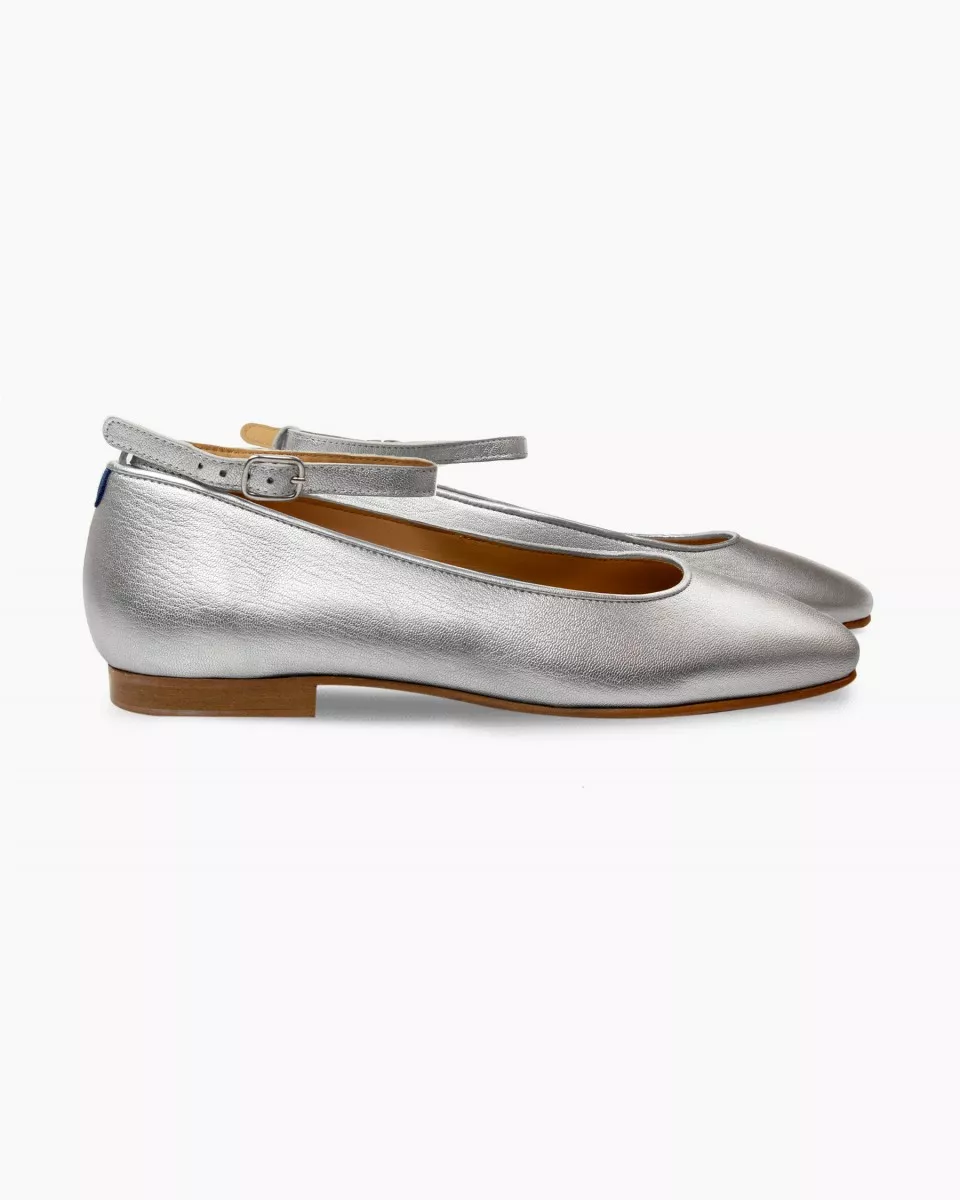 Slippers Babies in Silver leather
