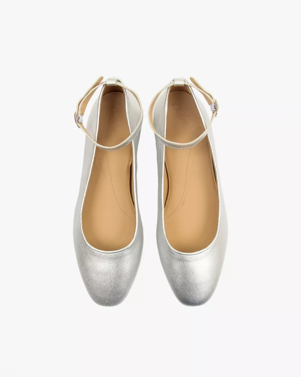 Slippers Babies in Silver leather