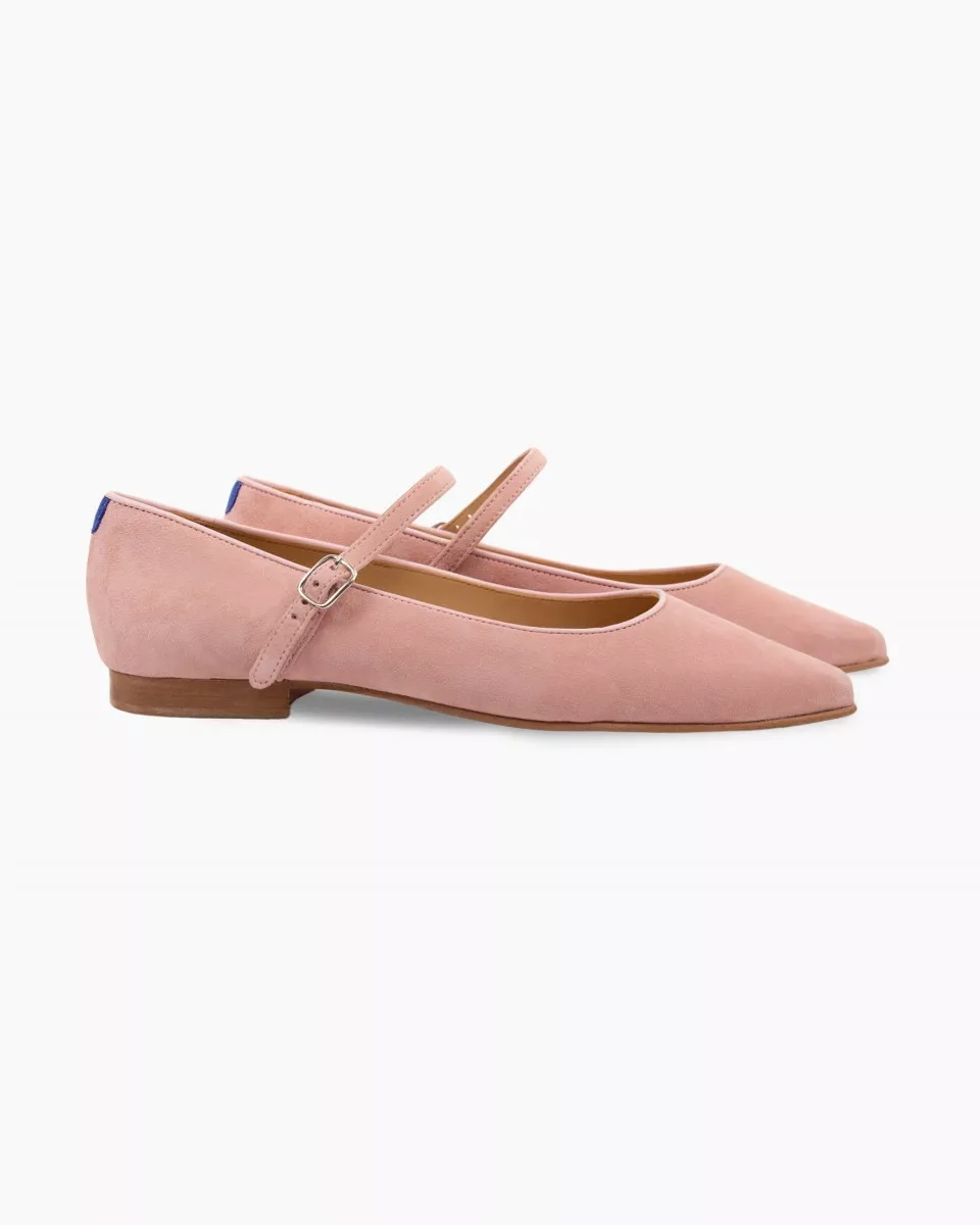 Pink Suede pointy babies slippers
