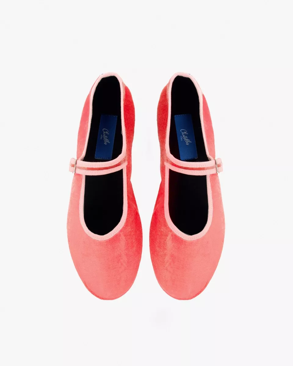 Mary Janes Furlanes in Pink velvet with Light Pink trim
entirely made by hand in Italy (Venice/Friuli)