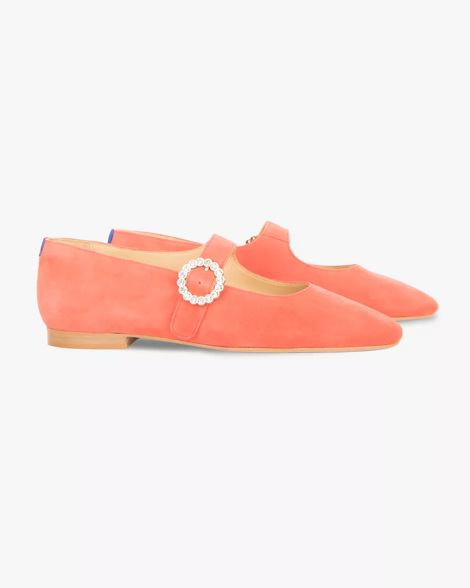 Babies in coral suede