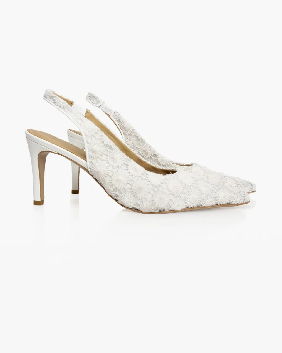 White Lace stilettos