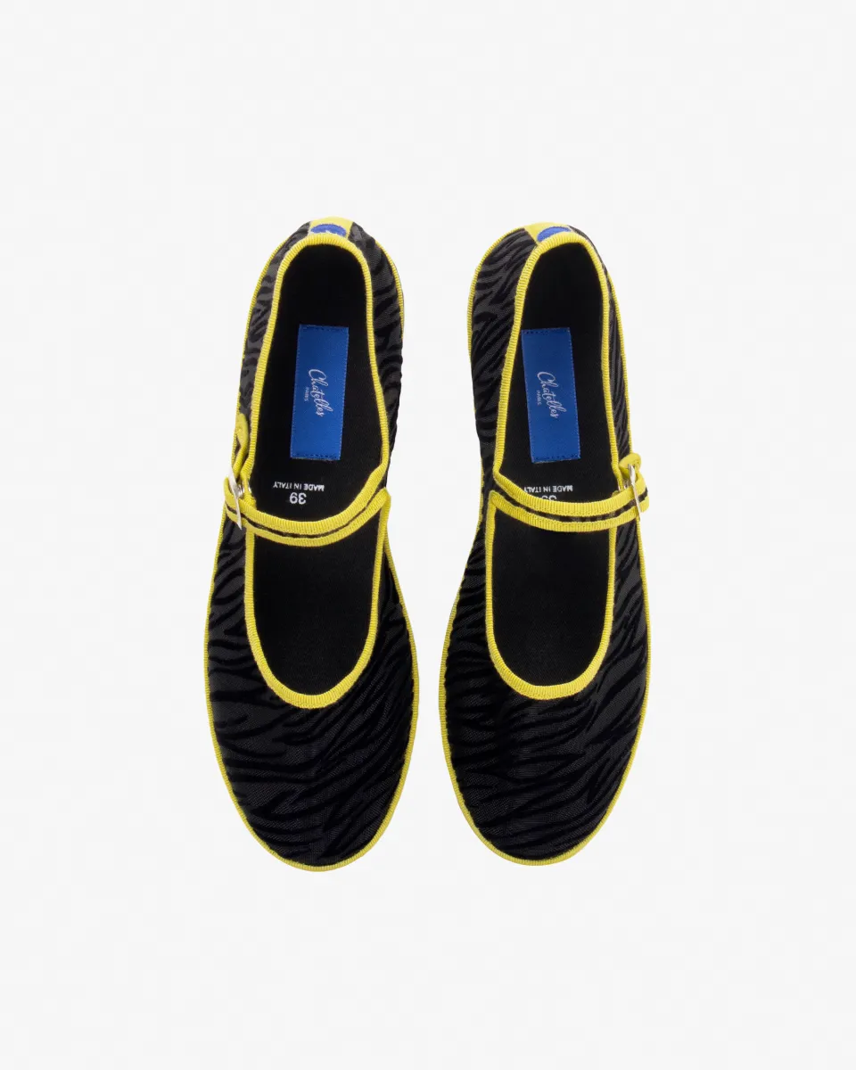 Mary Janes Furlanes in mesh black zebra pattern
entirely made by hand in Italy (Venice/Friuli)