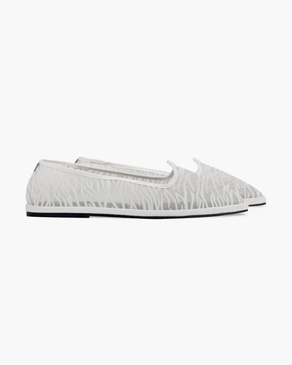 Mary Janes Furlanes in mesh zebra white
entirely made by hand in Italy (Venice/Friuli)
