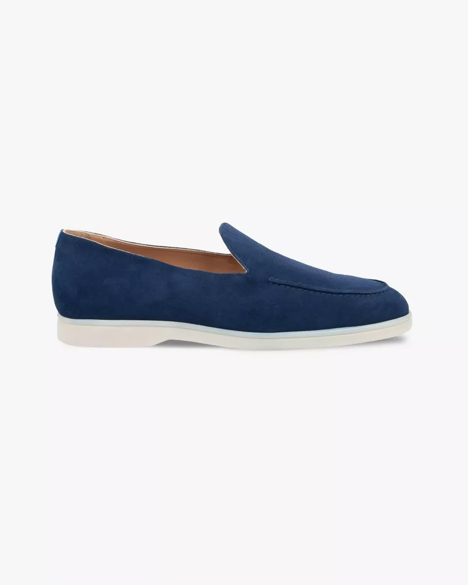 Men navy suede mocassins