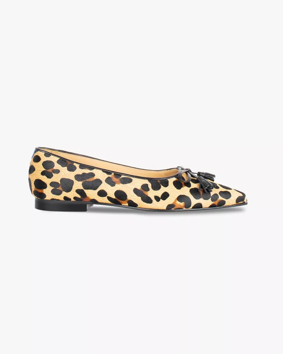 Jungle leopard print fur pointy slippers