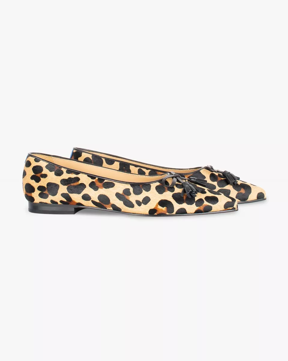 Jungle leopard print fur pointy slippers