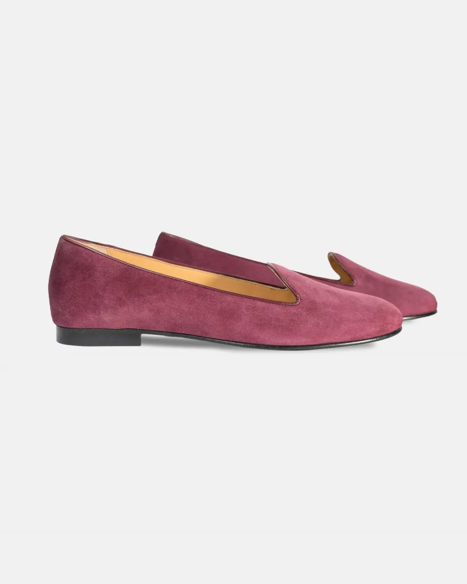 Burgundy suede slippers
