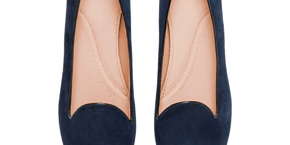 Ernest - Navy blue suede slippers 