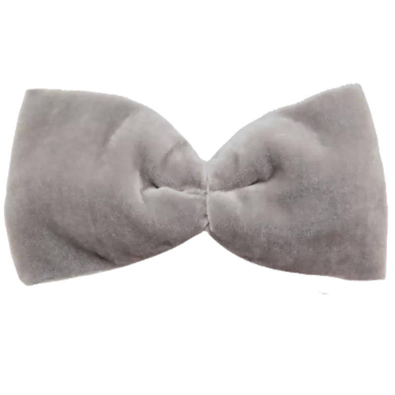 Pair of interchangeable clips with grey oversize bows in velvet